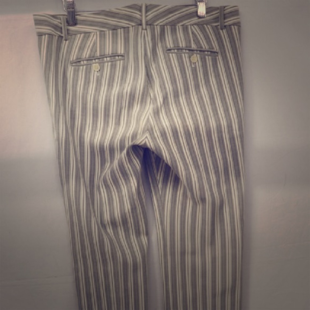 Theory Wmn Cotton Striped Flare Pants Sz 12